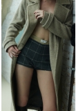 CHECKED WOOL SHORTS