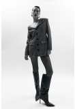 GREY ASYMMETRICAL HOURGLASS BLAZER DRESS