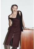 CHERRY LACQUER PENCIL ZIPPED SKIRT