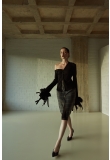 BLACK ASYMMETRICAL RIB TOP