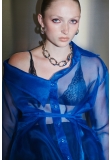 MAGNETIC BLUE ASYMMETRICAL SHIRT