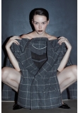 CHECKED HOURGLASS BLAZER