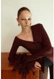 ASYMMETRICAL RIB TOP CHERRY LACQUER