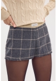 CHECKED WOOL SHORTS