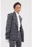 CHECKED HOURGLASS BLAZER