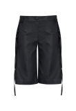 BLACK OPEN LEG BERMUDA SHORTS