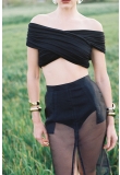 DRAPED BODYCON TOP IN BAMBOO