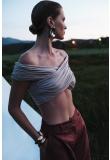 DRAPED BODYCON TOP IN BAMBOO