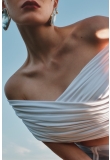 DRAPED BODYCON TOP IN BAMBOO