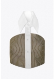STRAPLESS SHIRT IN STRIPED COTTON POPLIN