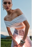 SHEER PENCIL SKIRT IN SILK
