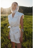 SAFARI MINI DRESS IN WHITE