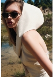 LINEN CROPPED VEST WITH HOOD