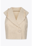 LINEN CROPPED VEST WITH HOOD
