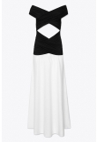 DRAPED DRESS WITH DROPPED SHOULDERS