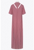 LONG DRESS IN STRIPED COTTON POPPLIN