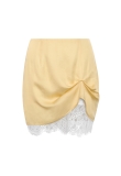 CELESTIAL YELLOW PINTUCK MINI SKIRT