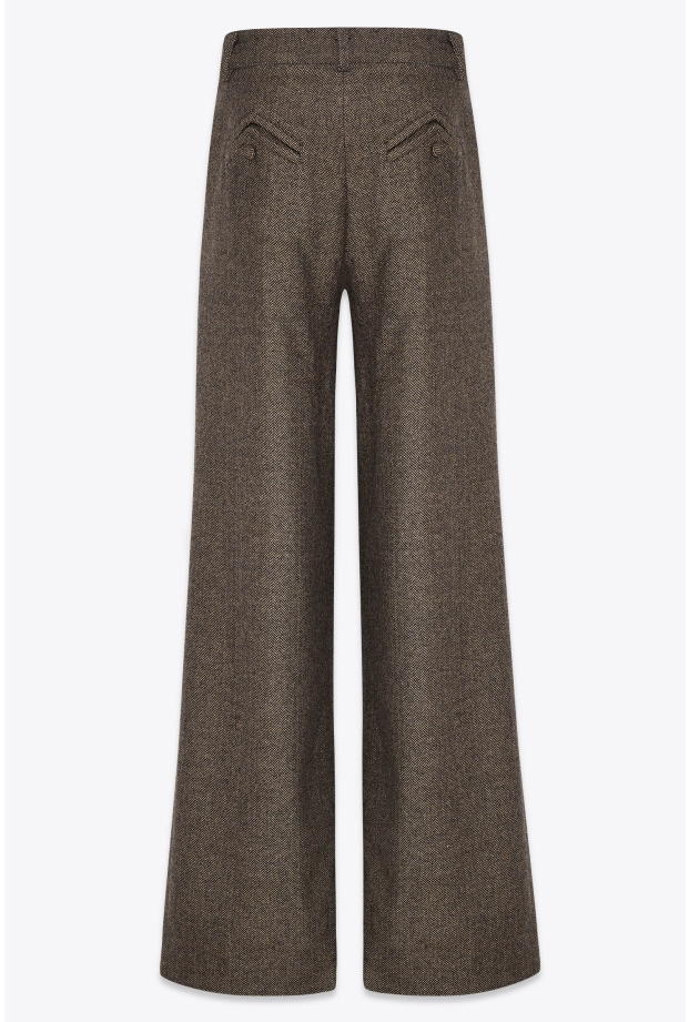 Product Image: OVERSIZED PANTS IN HERRINGBONE WOOL WITH TWO MAJESTAET SIGNATURE POCKETS