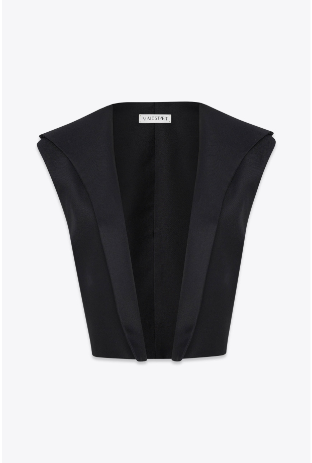Product Image: HOODED OPEN VEST IN EXTRA FINE WOOL
