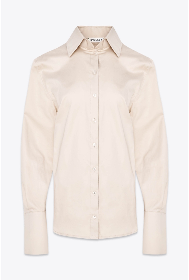 Product Image: OPEN BACK COTTON SHIRT BEIGE