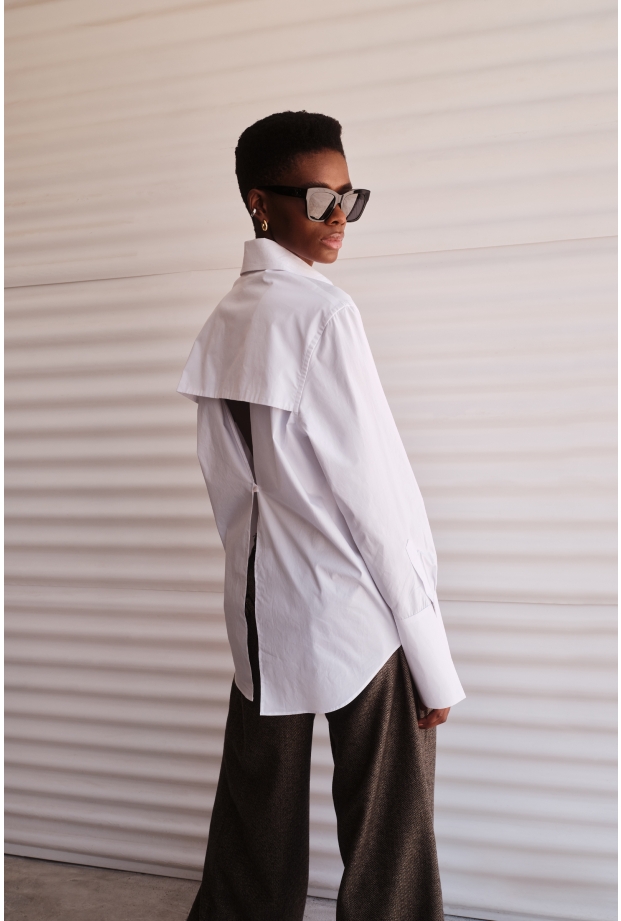 Product Image: OPEN BACK COTTON SHIRT WHITE