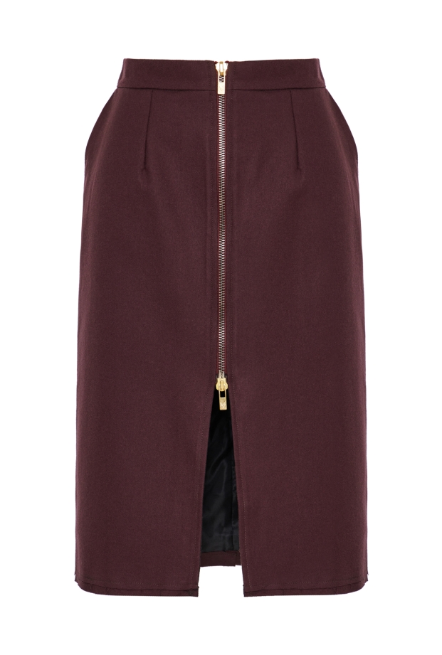 Product Image: CHERRY LACQUER PENCIL ZIPPED SKIRT