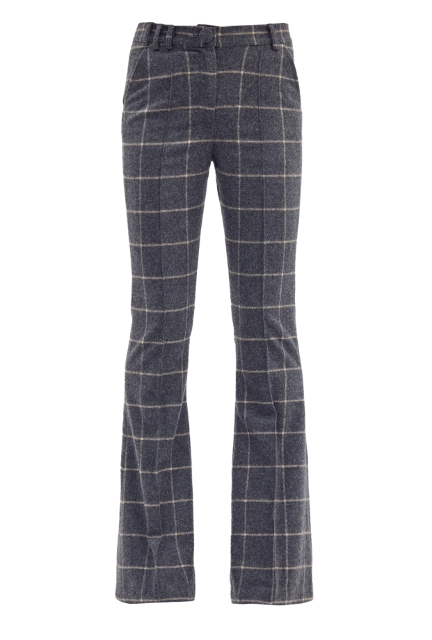 Product Image: CHECKED HIGH WAISTED FLARE PANTS 