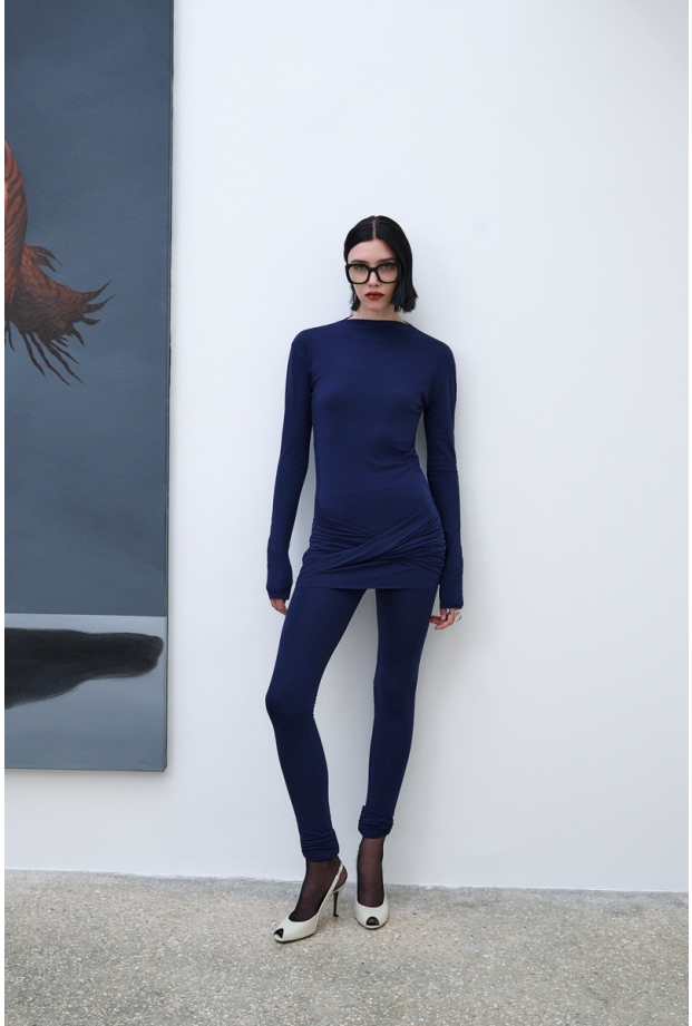 Product Image: MIDNIGHT BLUE RUCHED LEGGINGS