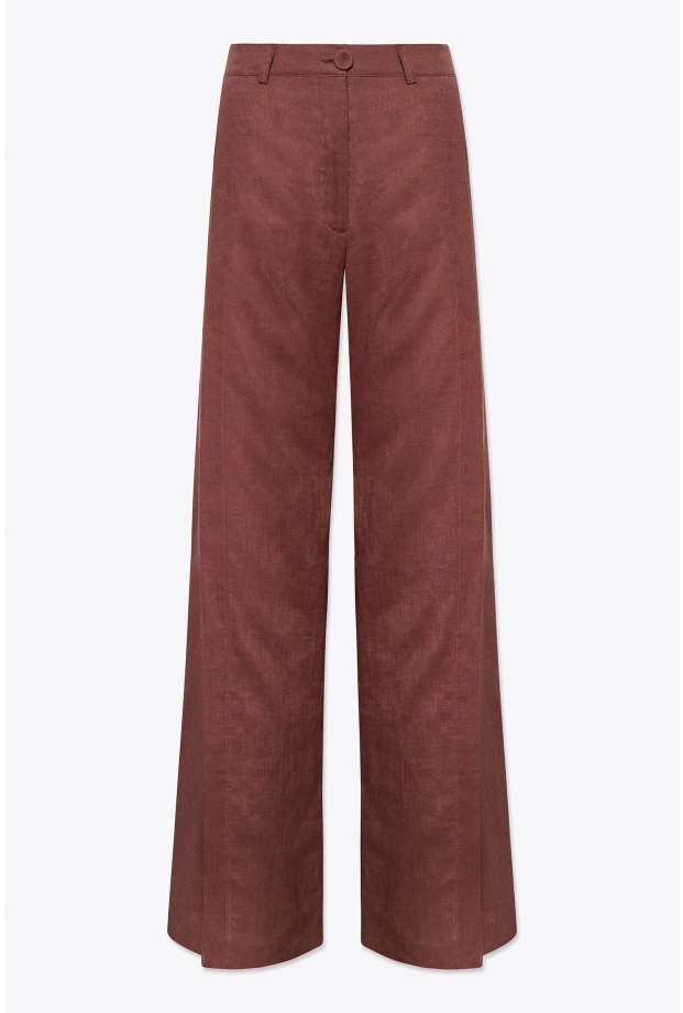 Product Image: WRAP-DETAIL WIDE LEG PANTS IN LINEN