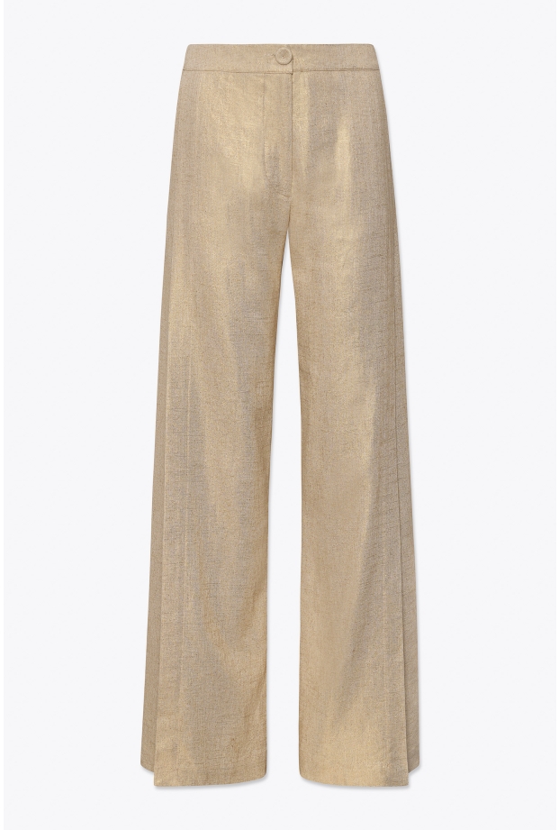 Product Image: WRAP-DETAIL WIDE LEG PANTS IN LINEN