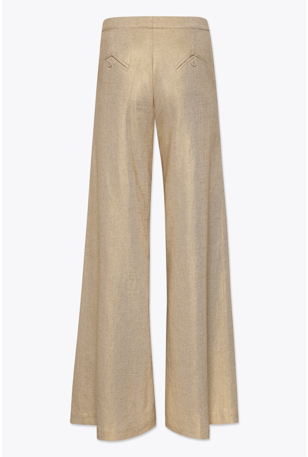Product Image: WRAP-DETAIL WIDE LEG PANTS IN LINEN
