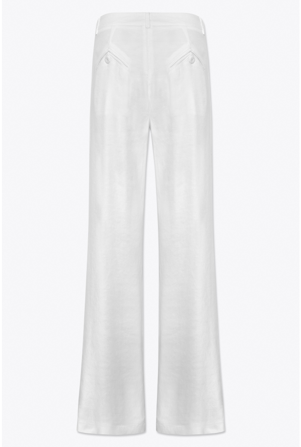 Product Image: WRAP-DETAIL WIDE LEG PANTS IN LINEN