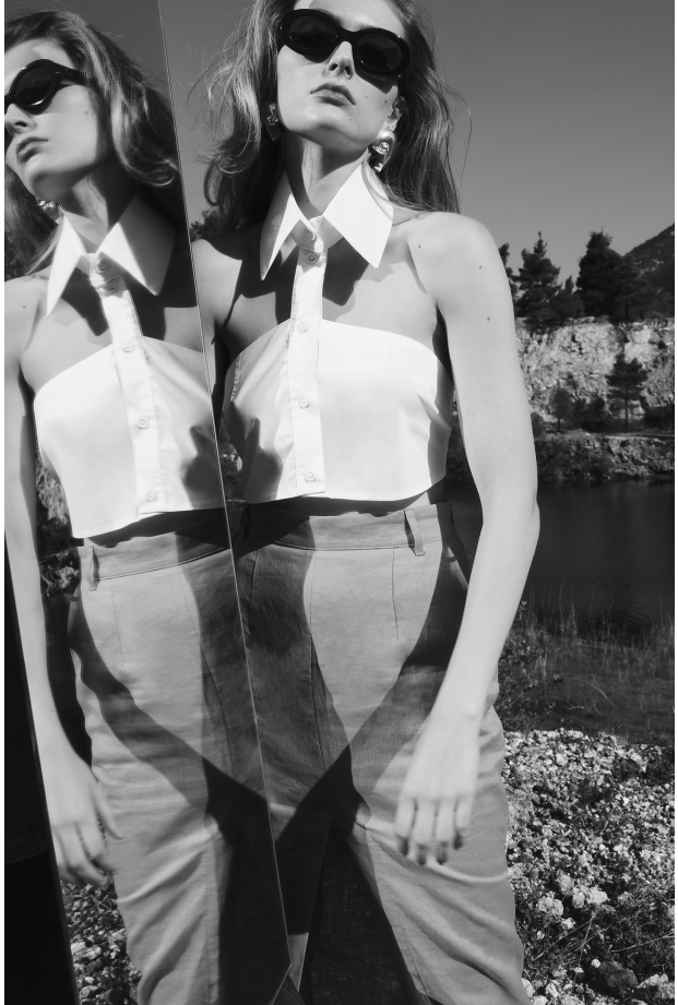 Product Image: STRAPLESS COTTON POPLIN SHIRT
