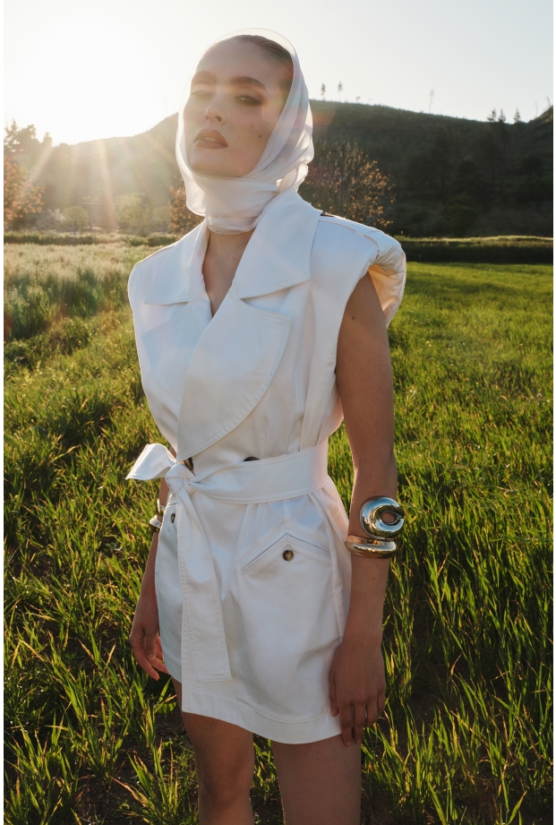 Product Image: SAFARI MINI DRESS IN WHITE