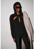 CUT-OUT HOODED SWEATER