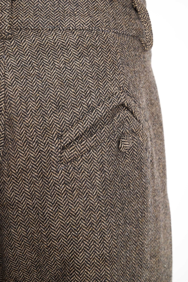 OVERSIZED PANTS IN HERRINGBONE WOOL WITH TWO MAJESTAET SIGNATURE POCKETS