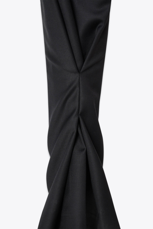 PINTUCK DETAIL FLARED PANTS IN EXTRA FINE WOOL