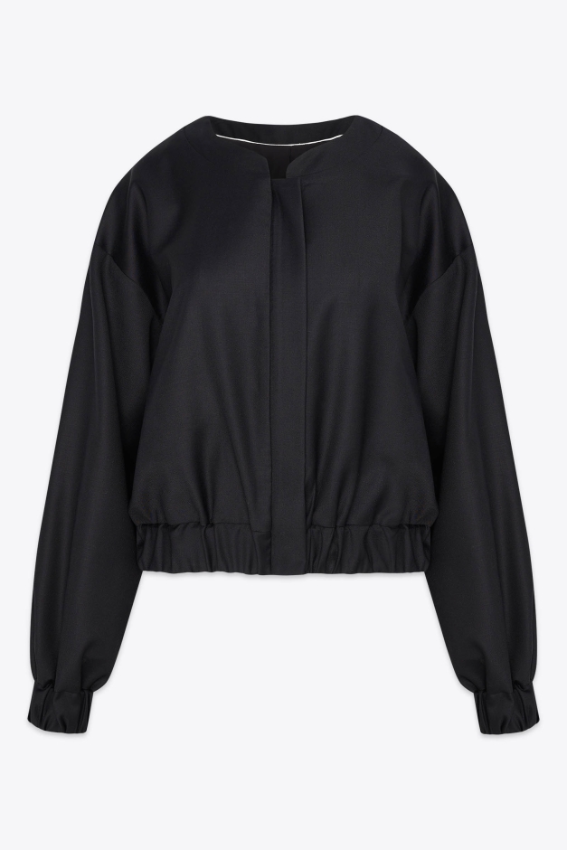 CROPPED BOMBER JACKET EXTRA FINE WOOL