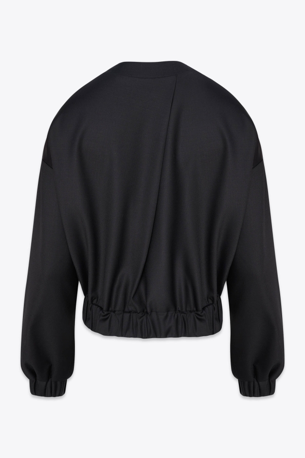 CROPPED BOMBER JACKET EXTRA FINE WOOL