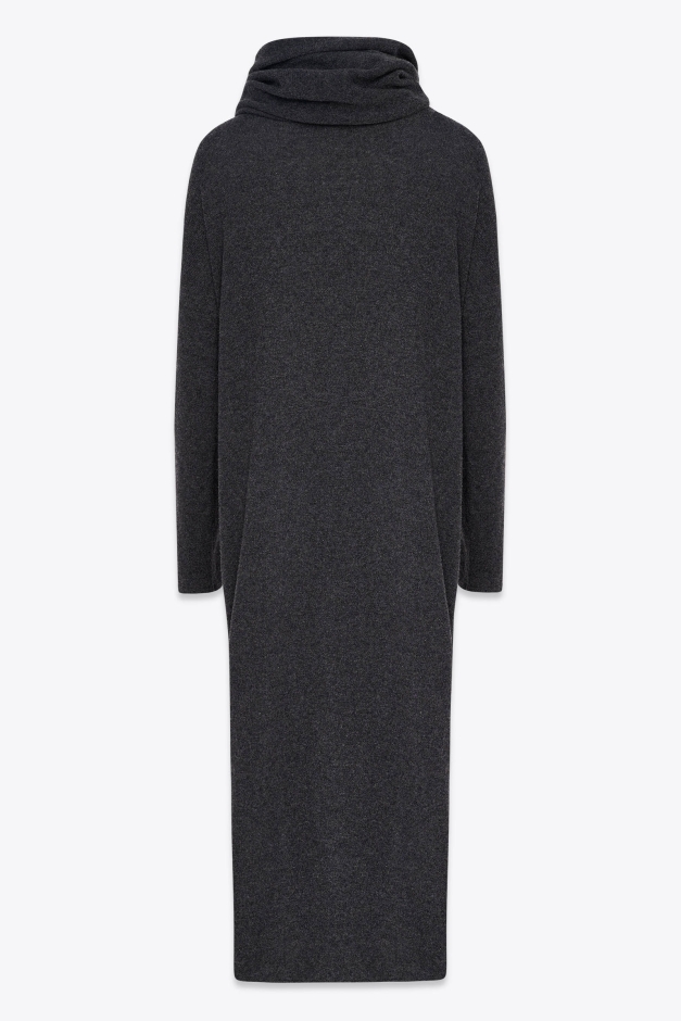 TURTLENECK SWEATER DRESS IN CASHMERE ΙΝ GRAPHITE