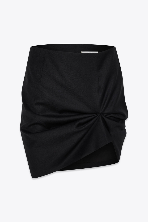 ASSYMETRICAL MINI SKIRT IN EXTRA FINE WOOL