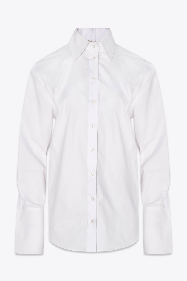 OPEN BACK COTTON SHIRT WHITE