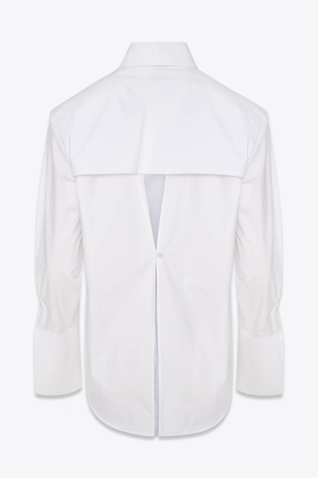 OPEN BACK COTTON SHIRT WHITE