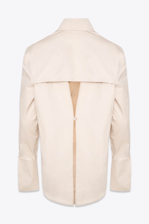 OPEN BACK COTTON SHIRT BEIGE