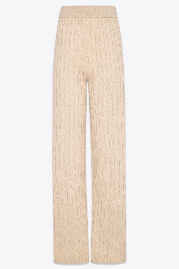 CABLE KNIT PANTS IN CASHMERE