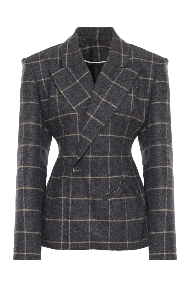 CHECKED HOURGLASS BLAZER