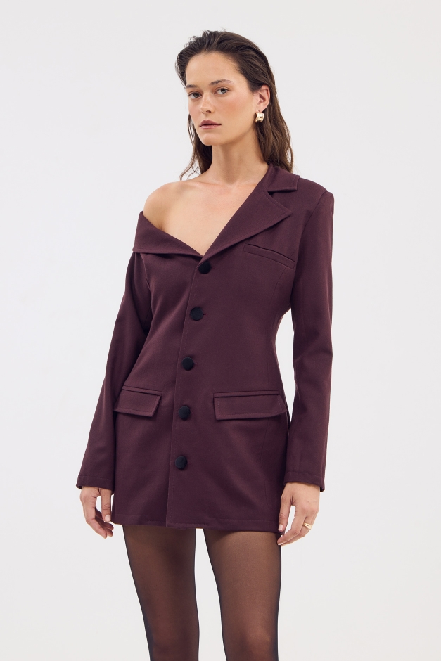 ASYMMETRICAL HOURGLASS BLAZER DRESS