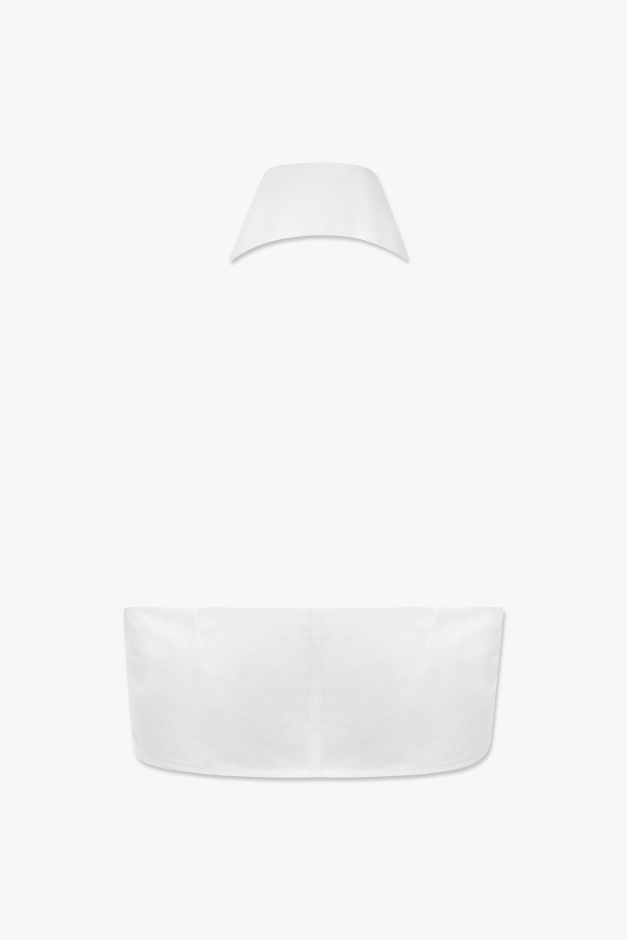 STRAPLESS COTTON POPLIN SHIRT