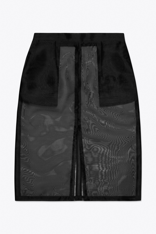 SHEER PENCIL SKIRT IN SILK