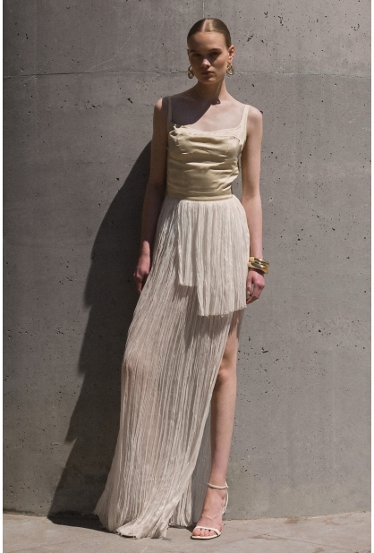 PLEATED ASYMMETRICAL DRESS